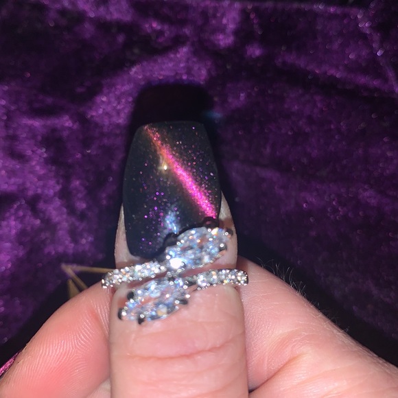 🧿2/$15🧿 NWT/NIB Clear Quartz Dual Snake🐍Silver Ring 7 - Picture 6 of 17